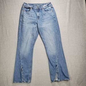 American Eagle Jeans Womens Size 12 Kick Boot Light Wash Denim Split AEO